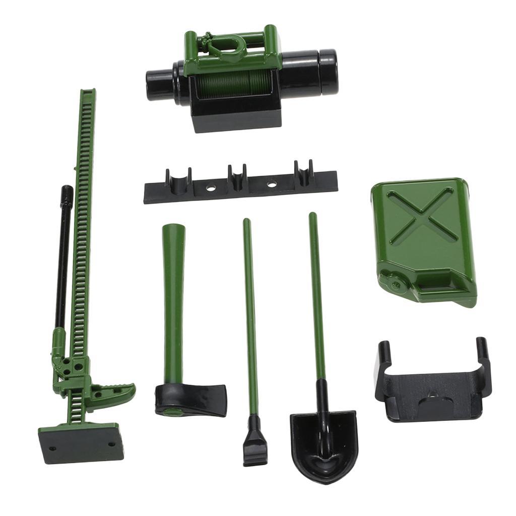 1//10 RC Crawler Tool Winch Tank Jack Axe Shovel Spade Accessories Decor #1