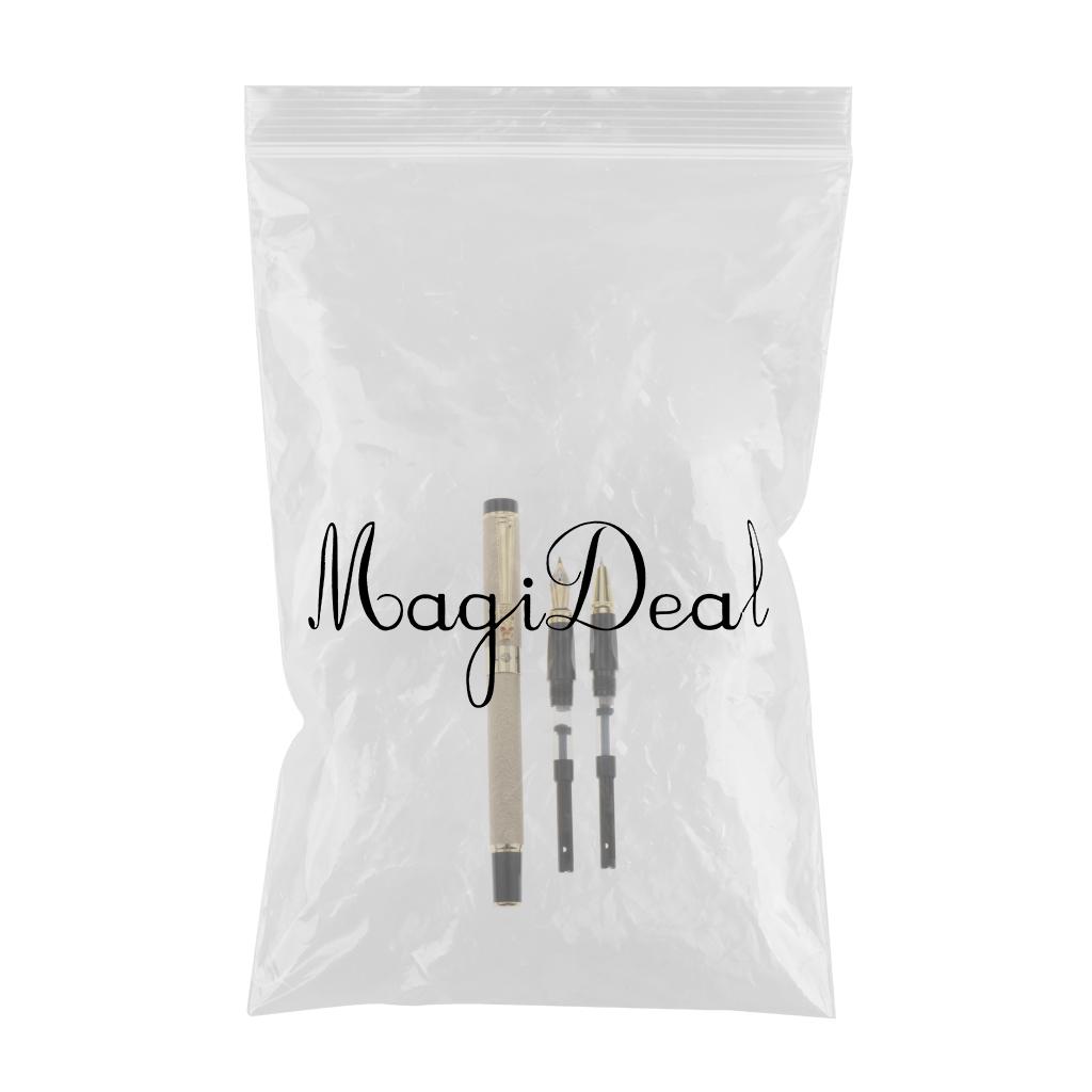 Aluminum Fountain Pen School Office Students Stationery Signature Pen golden