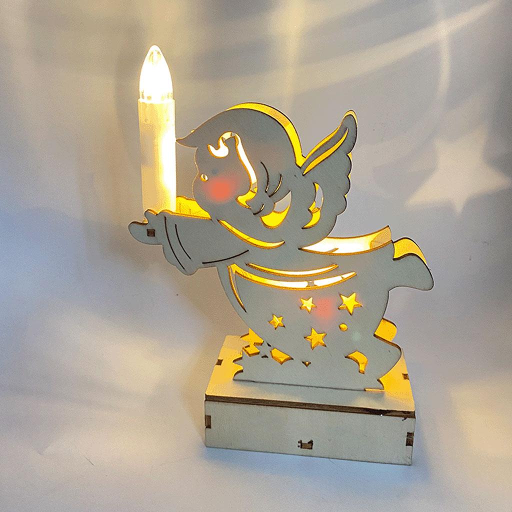 Candlestick Ornaments LED Tabletop Statue Angel for Xmas Wedding Party