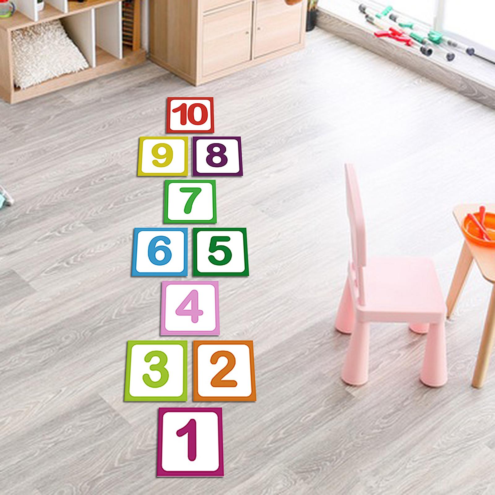 Hopscotch Floor Stickers Lattice Number Game Kindergarten Children Game Toy C