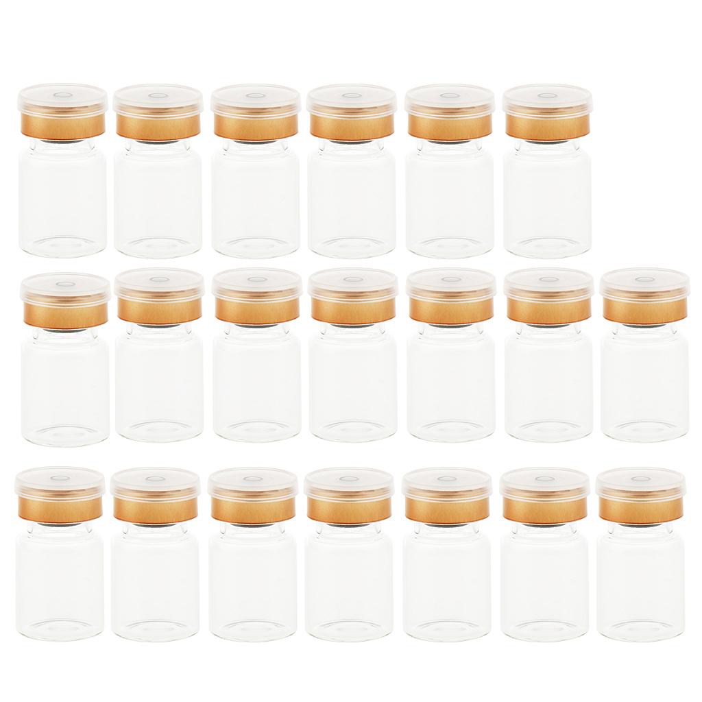 6x20 Piece Transparent  Glass Bottles Rubber Stopper Plug 5ml