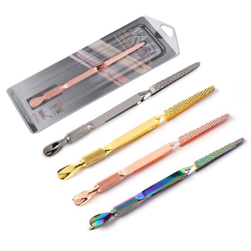 C-curve Nail Art Pincher Pinching Tool Cuticle Pusher Tool Rose Gold