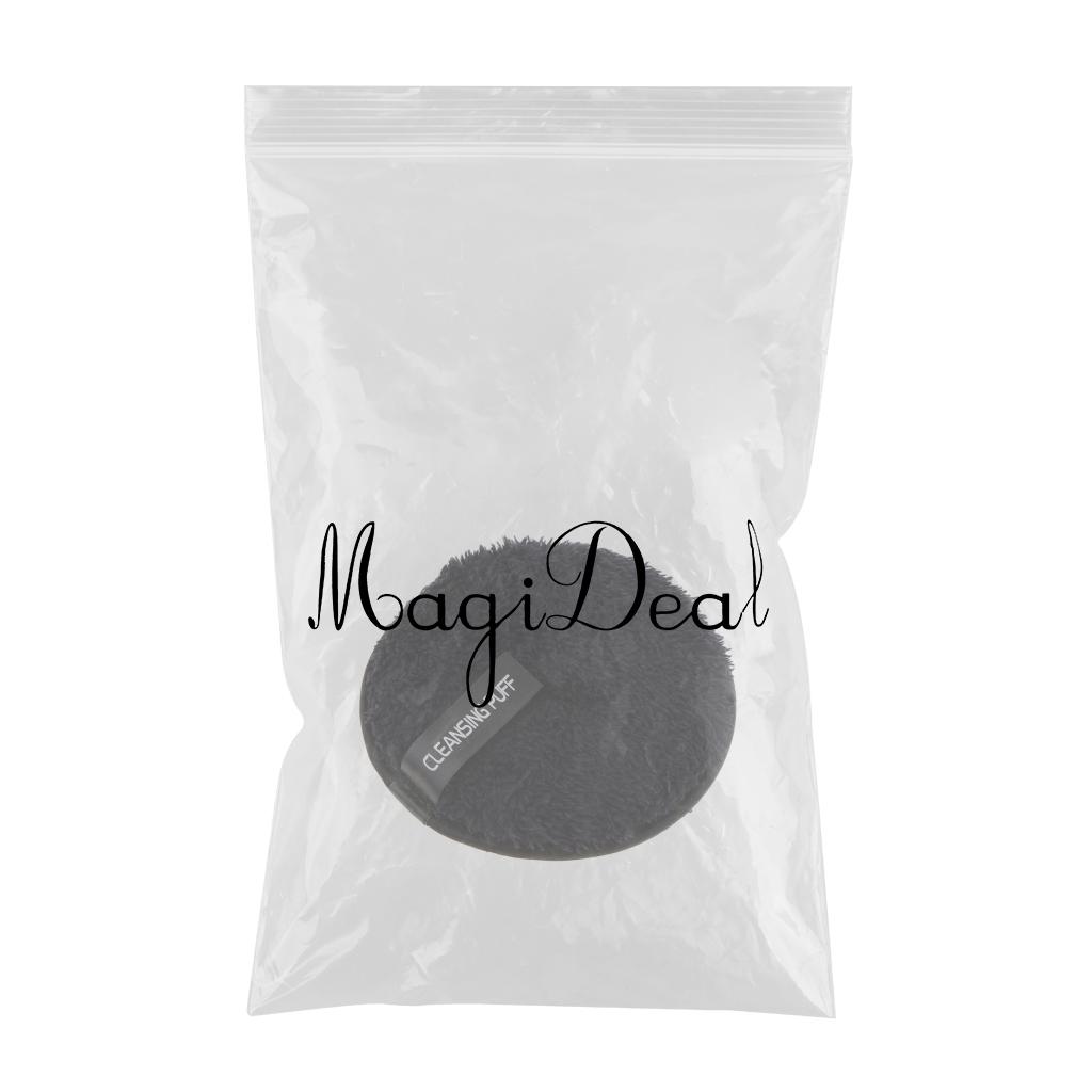 Soft Microfiber Facial Cosmetic Cleansing Makeup Remover Pad Puff Black