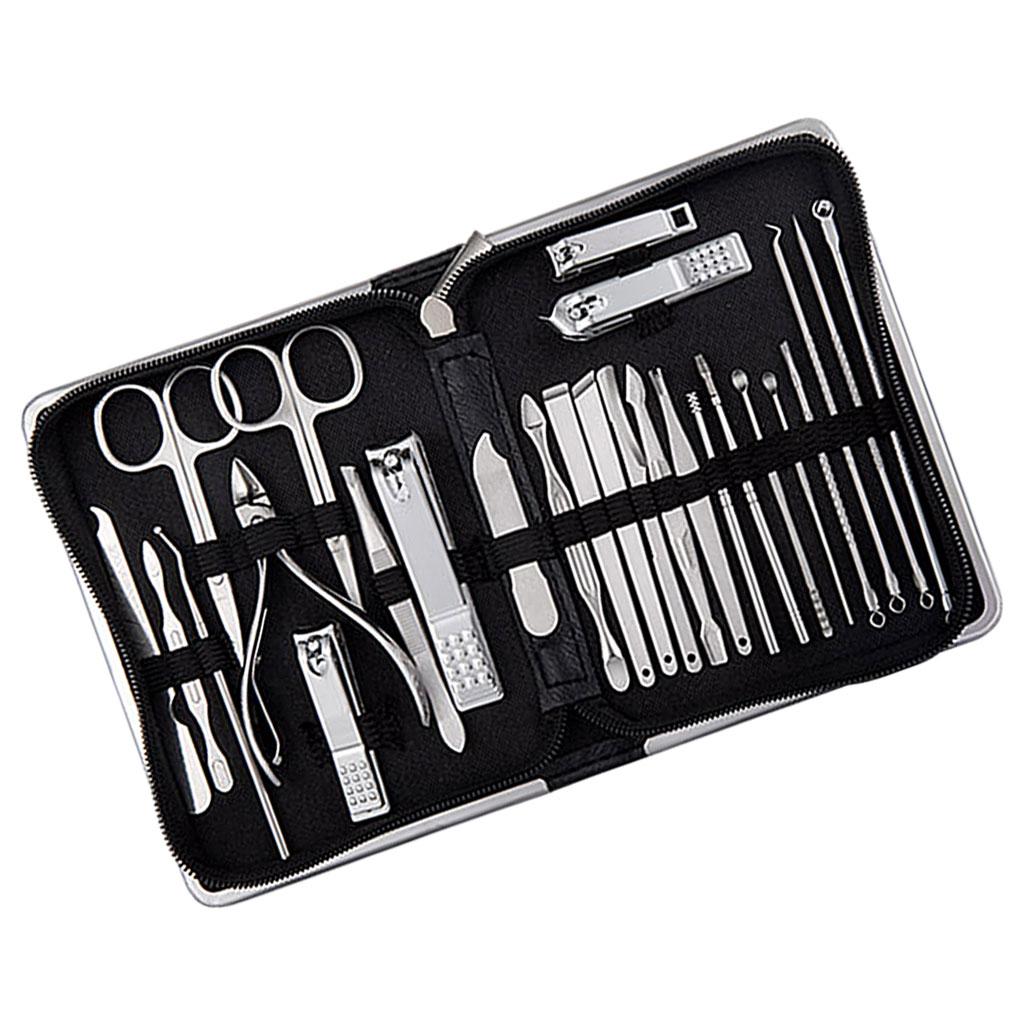 Professional Manicure Set 26 Pieces Stainless Steel Manicure Kit Black