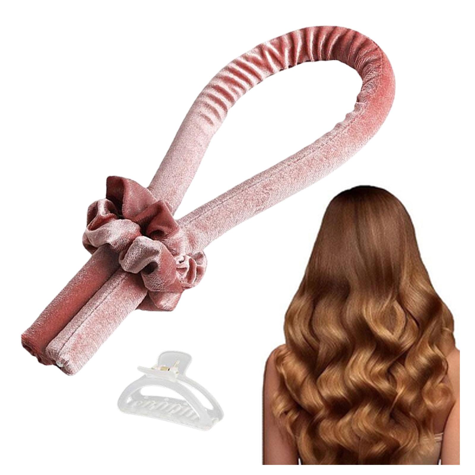 Women Heatless Curling Rod Sleep Overnight Long Hair Lazy Curler  Red