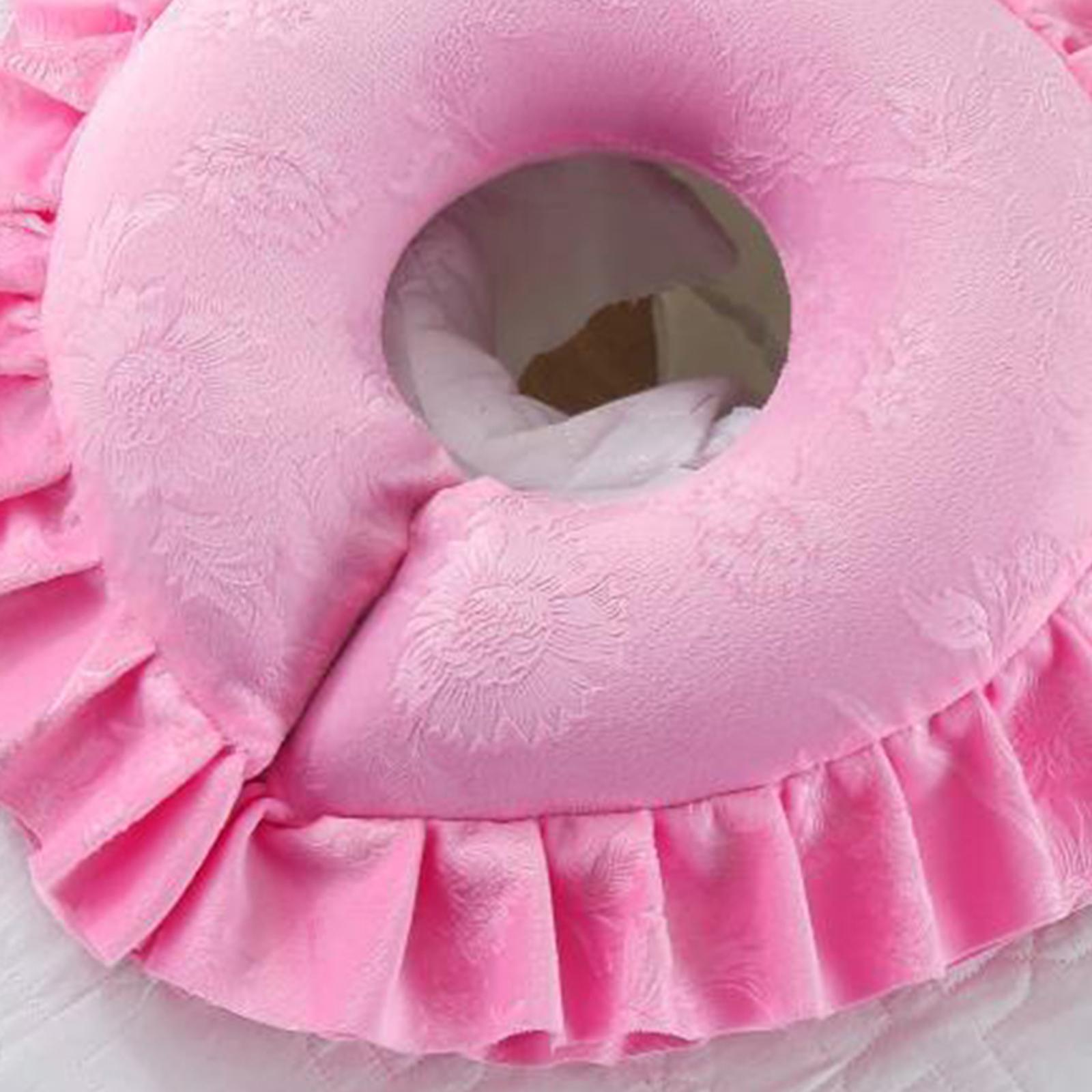 Neck Cushion U Shaped Washable Reusable Comfort for SPA  Pink