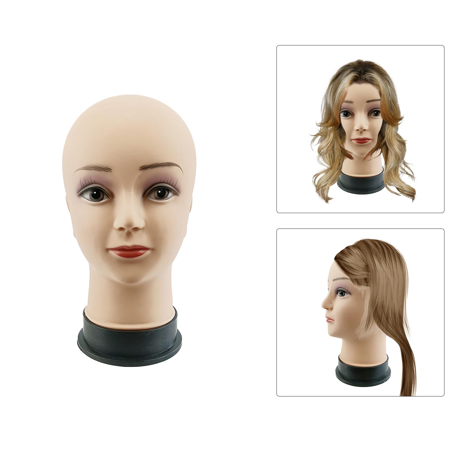 Female Mannequin Head Bald Cosmetology for Hat Display Practice Skin