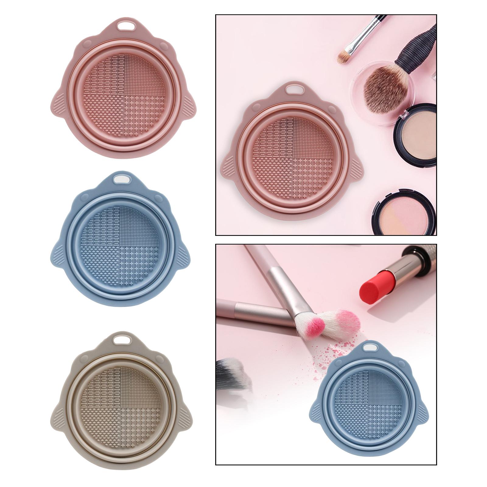 Silicone Makeup Brush Cleaning Mats Scrubber Compact for Cleaner pink