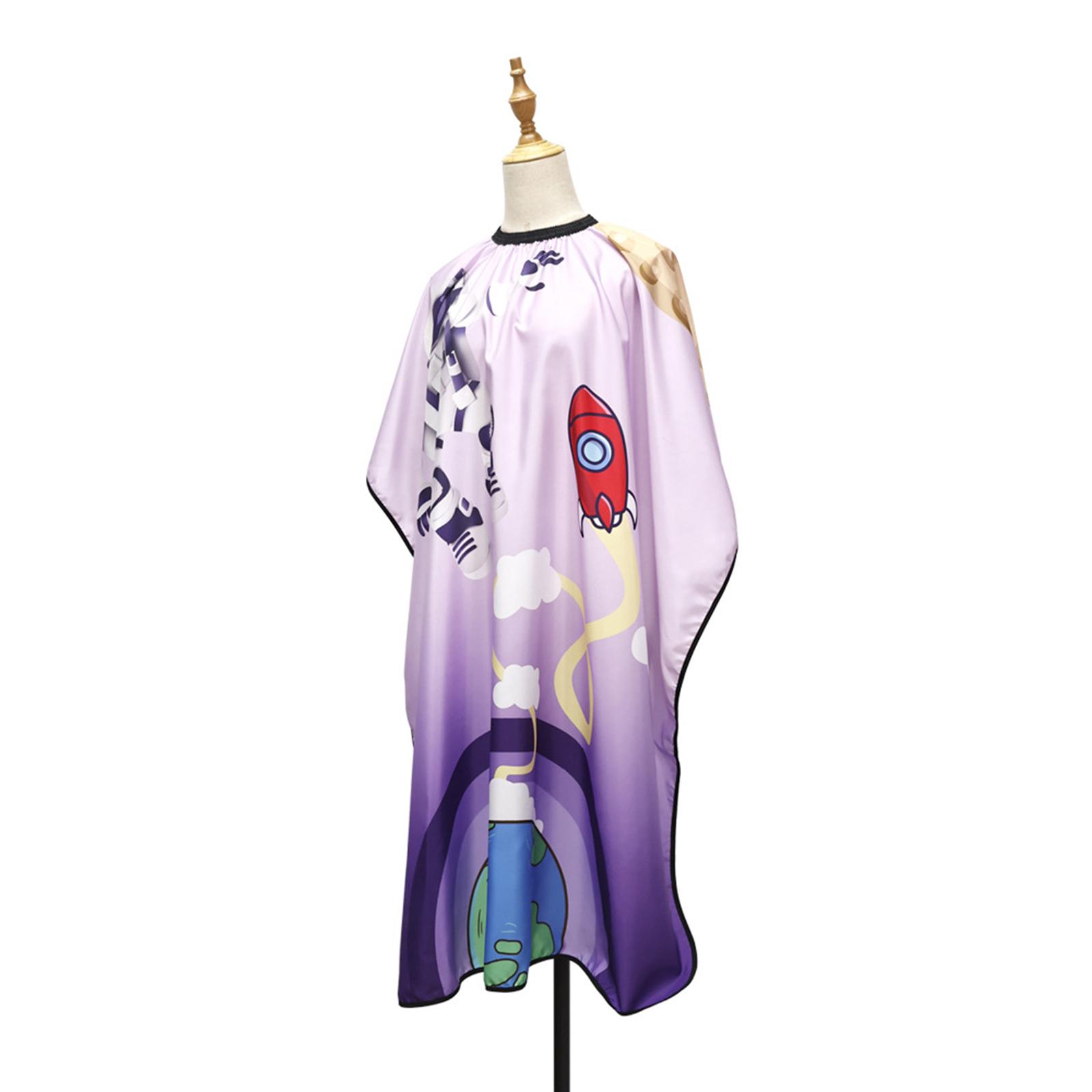 Kids Hairdressing Cape Cloth Wrap Adjustable Neck Closure Pongee Barber Cape