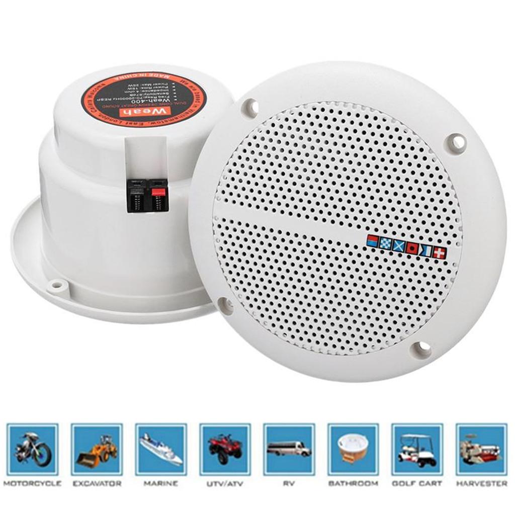 1 Pair Waterproof Marine Boat Ceiling Kitchen Bathroom Loudspeakers