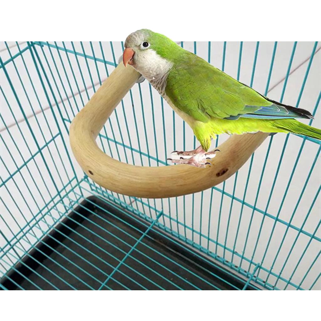 13x28cm Wooden Parrot Bird Cage Perches Stand Platform Pet Budgie Hanging Toy/_WK