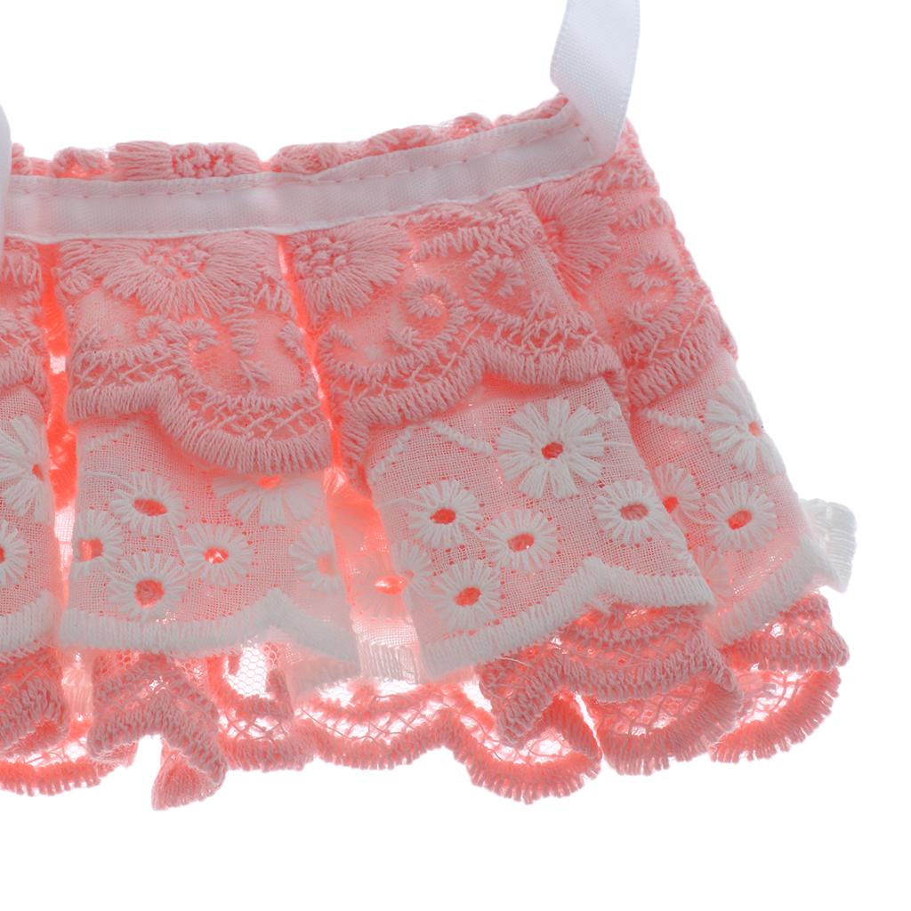 Pink Pet Lace Scarf Accessories Adjustable Collar Wedding Neckerchief  M