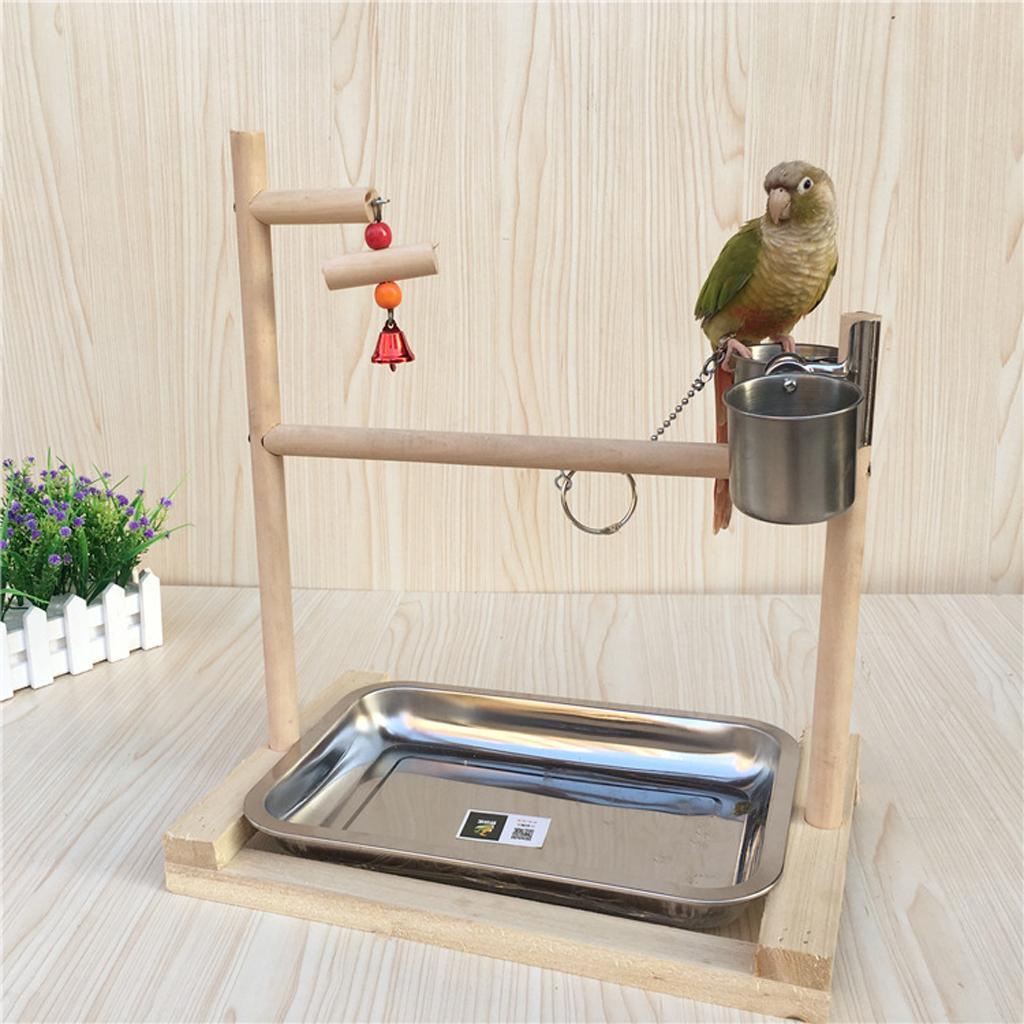 Parrots Playstand Bird Playground Wood Perch Gym BIrd Stand Toys with