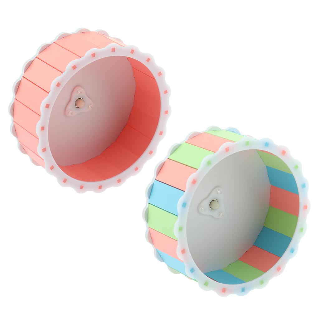 1 Pc Small Pet Exercise Running Wheel Silent Quiet Spinner Roller Pink