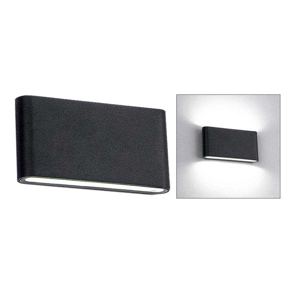 3000K Waterproof LED Up Down Wall Lamp Light Warm White 12W Black