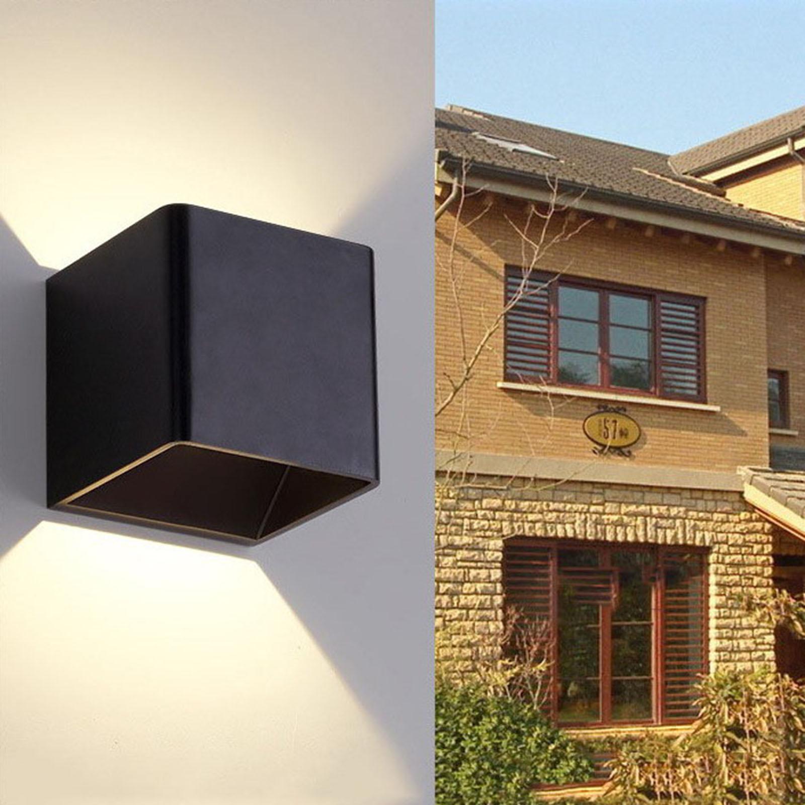 Wall Light Up Down Lights Aluminum for Bedroom Stairway Black