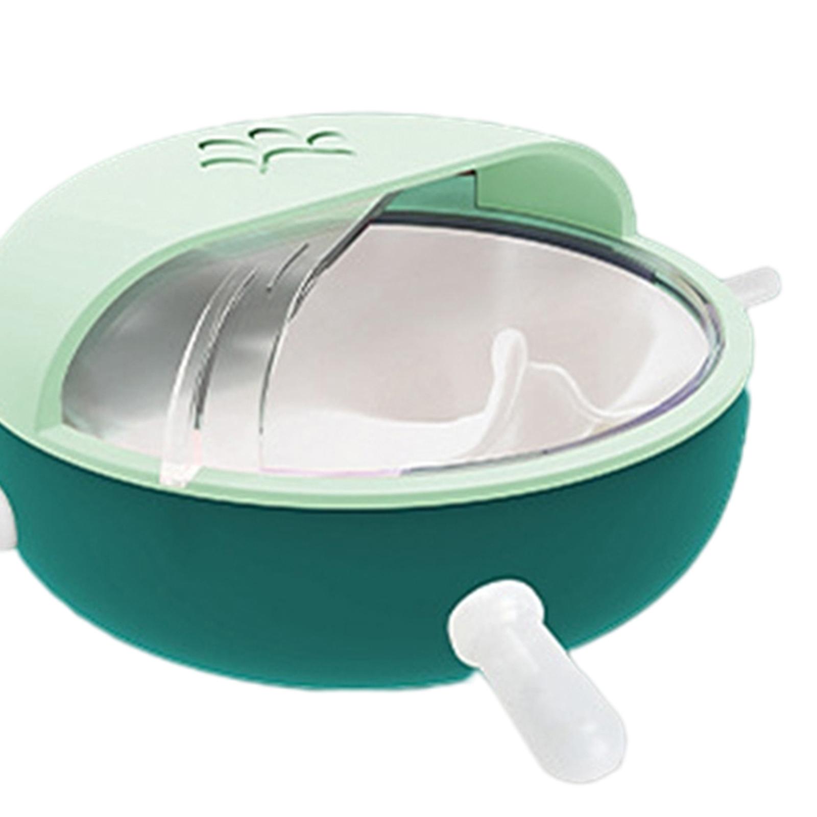 2xDog Kitten Milk Bowl Silicone Puppy Cat with Silicone Nipples Nursing Green