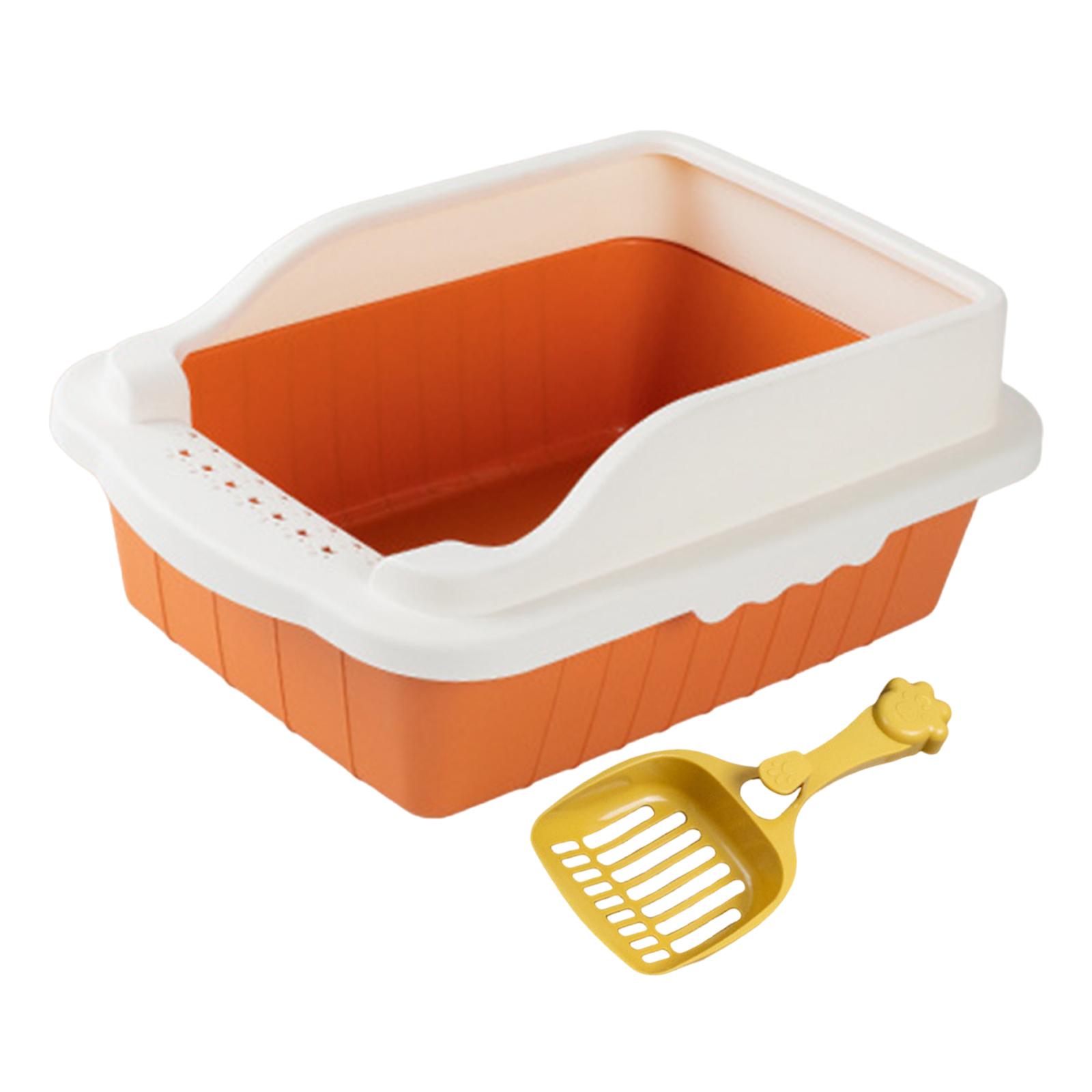 Pet Litter Tray Pan with Scooper Kitty Small Animals Open