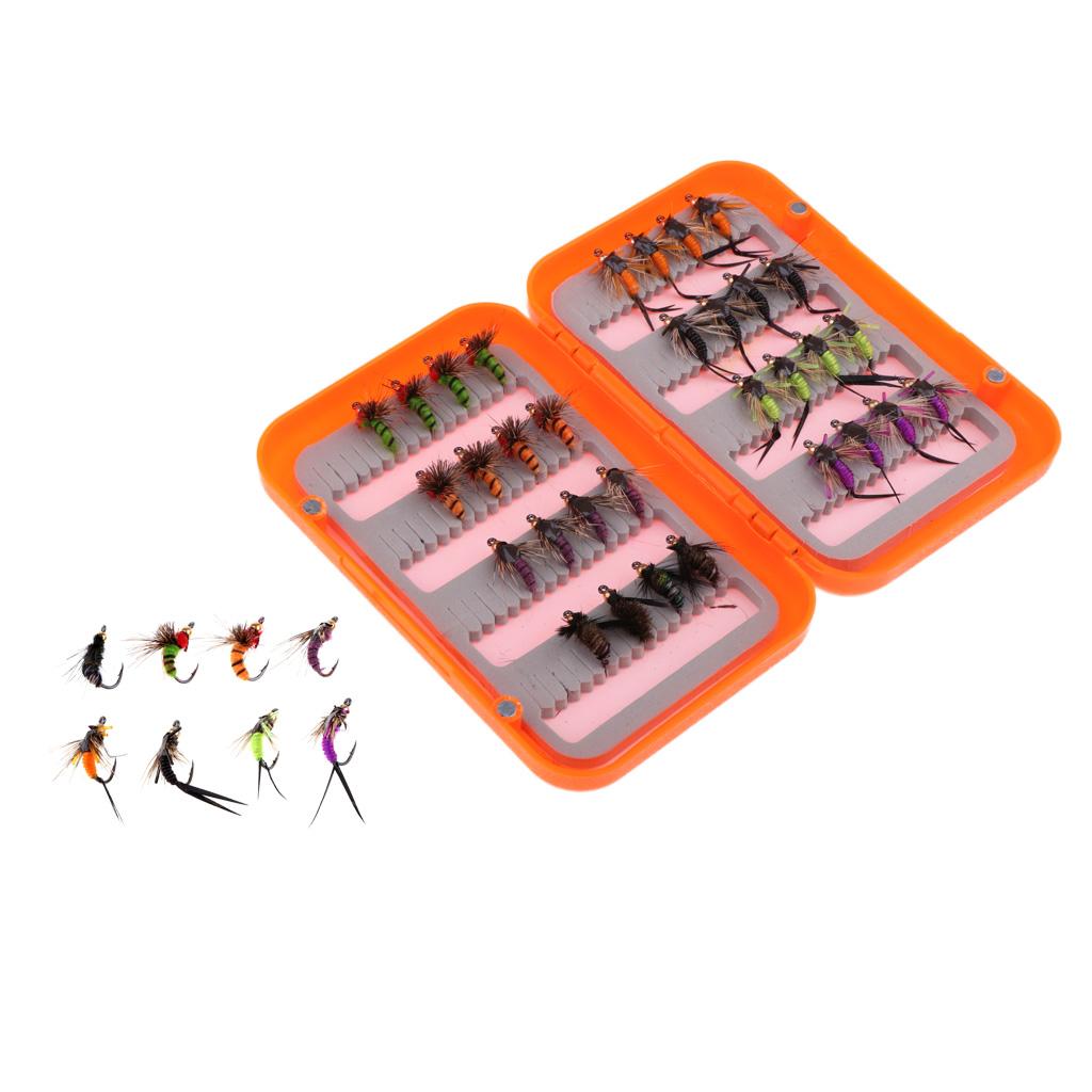 40pcs Fly Hooks Fishing Trout Salmon Wet Flies Fishing Hook Lures Assorted