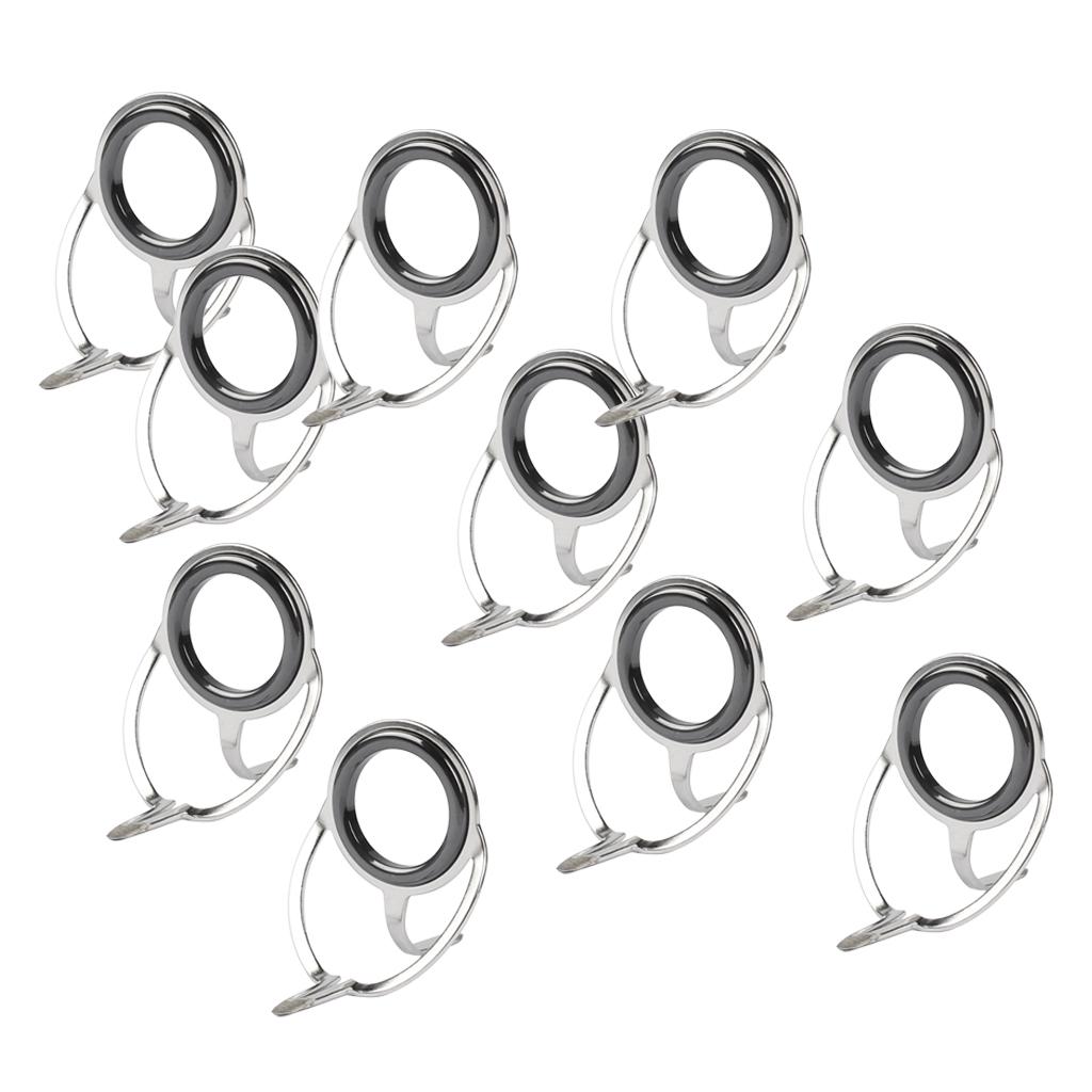 10pcs Ceramic Ring Eyes Fishing Rod Guide Free Stainless Steel Frame | eBay