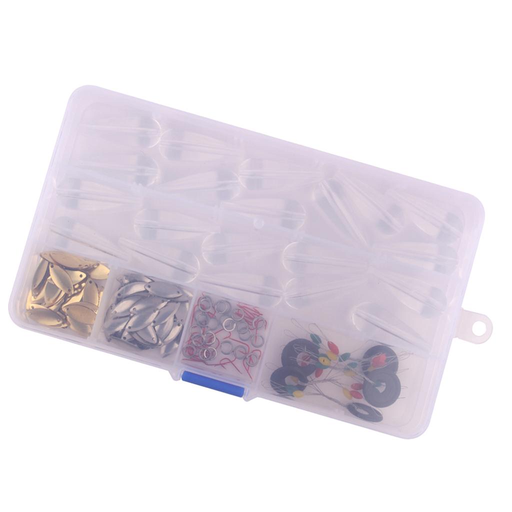 206pcs Fishing Accessories Tackle Box with Spoon Sbirolino Floats Hook Rings