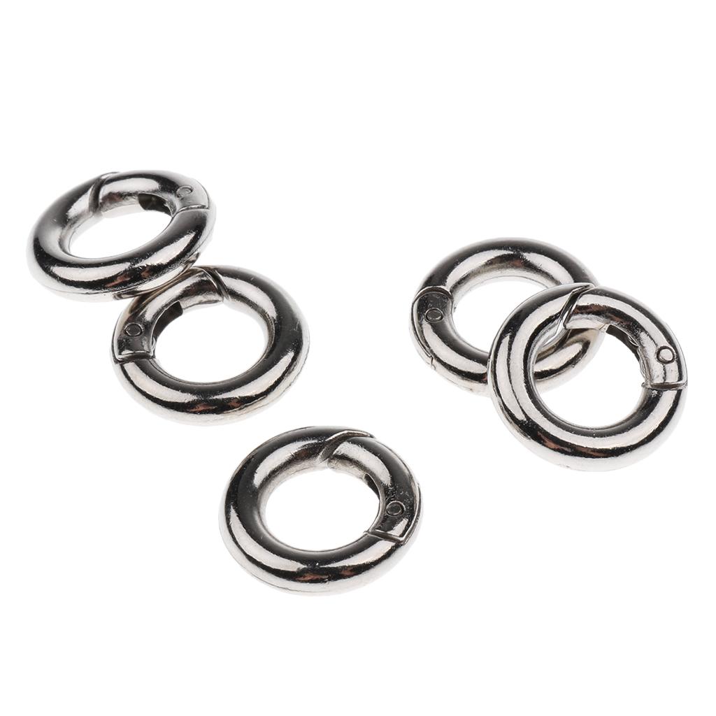 2Pcs Semicircle Metal Spring Key Ring,Spring Snap Hooks Clip,Flat D
