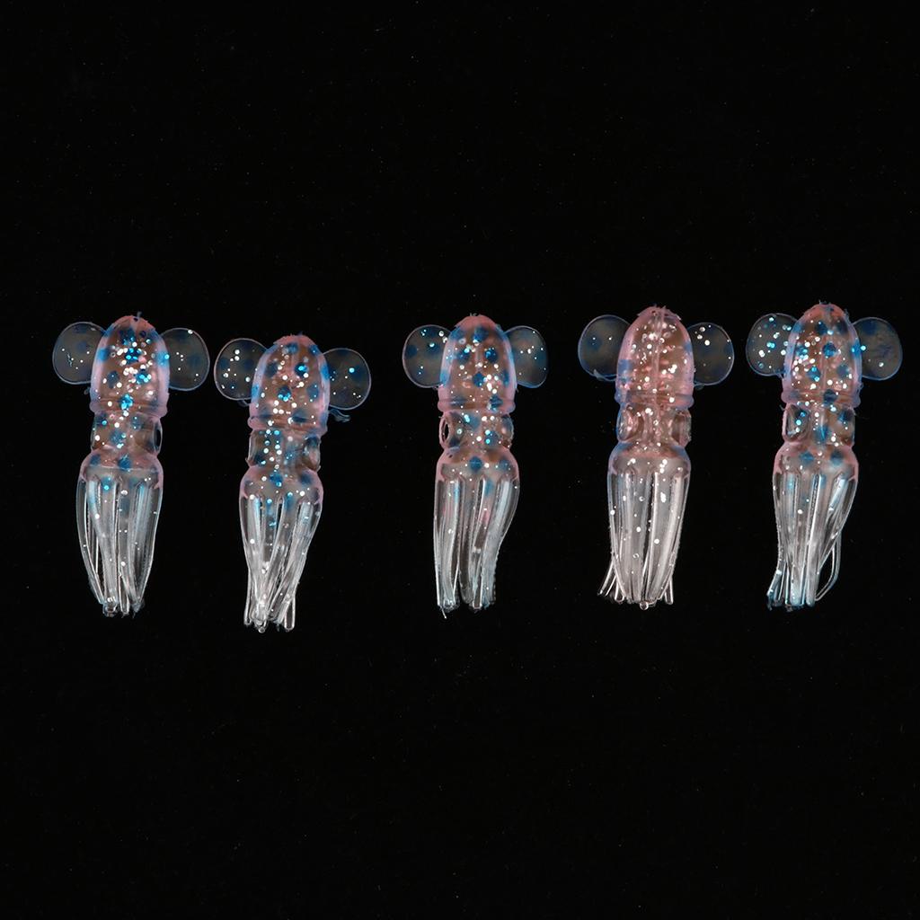 5pcs Squid Baits Octopus Lures Soft Trolling Fishing Lures A