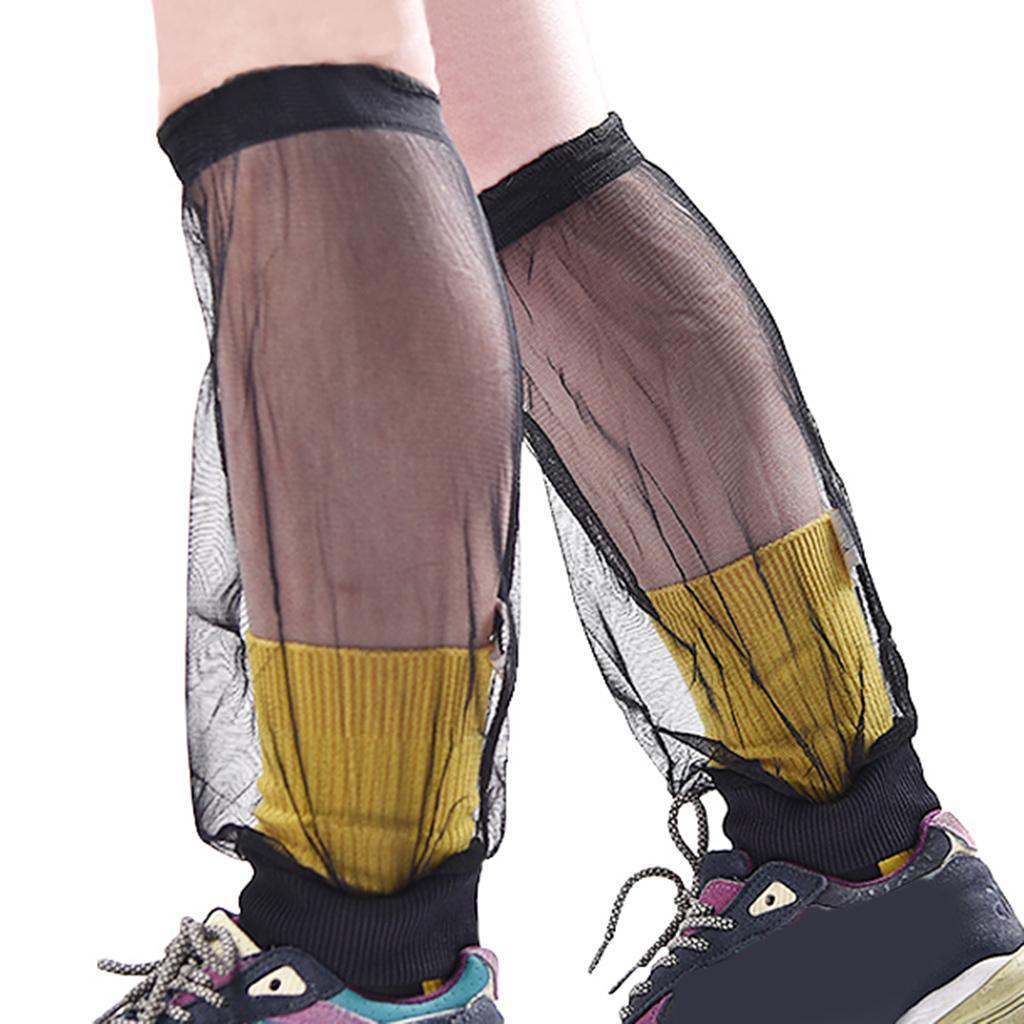 Foot Leg Cover Mesh Anti-Mosquito Fishing Camping Outdoor Black