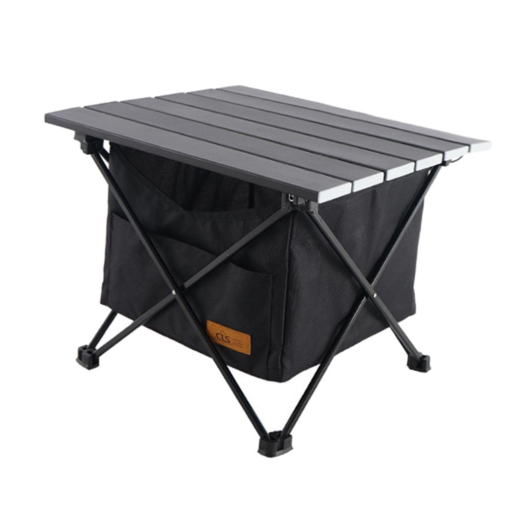 Aluminium Alloy Folding Picnic Camping Desk Table with Hanging Bag Black