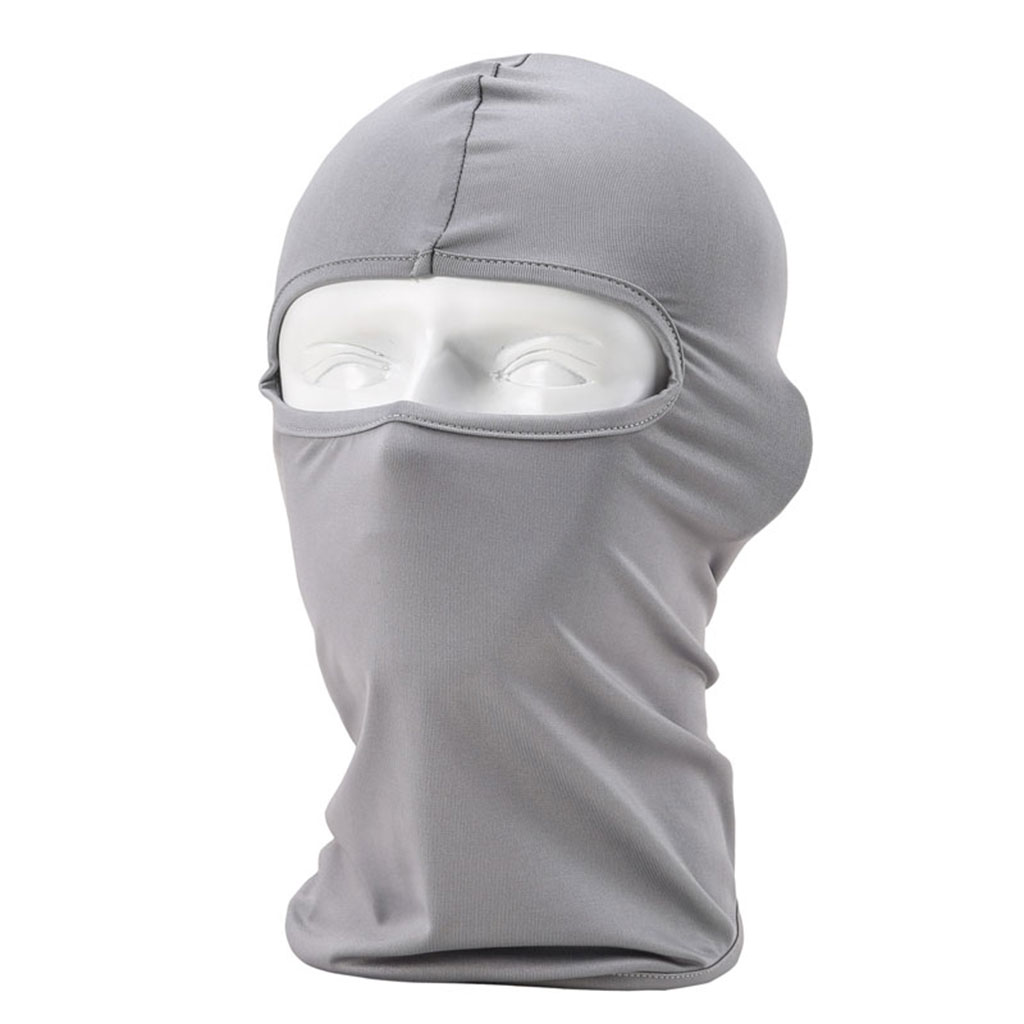 Unisex Cycling Windproof Cap Head Neck Bandana Sunshade Face Mask Light Gray