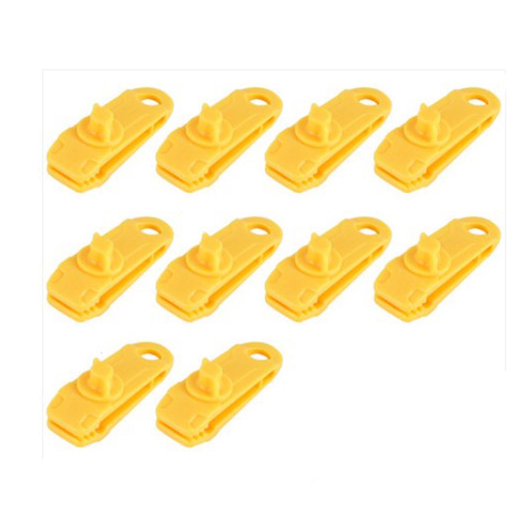 10pcs Heavy Duty Tarp Clips Clamps for Camping Canopies Tents Yellow