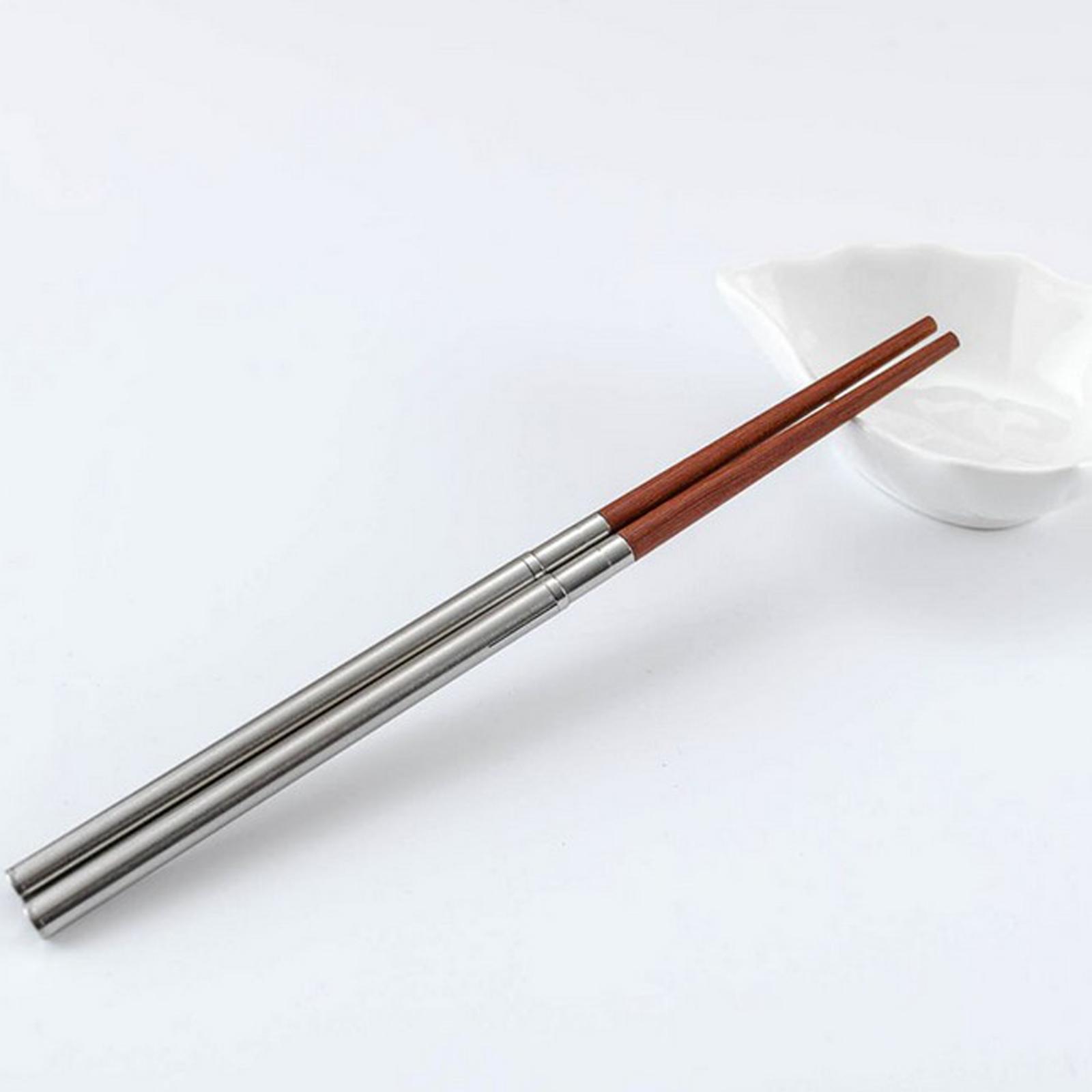 Foldable Camping Chopsticks Reusable Wooden Cutlery Red Sandalwood OPP