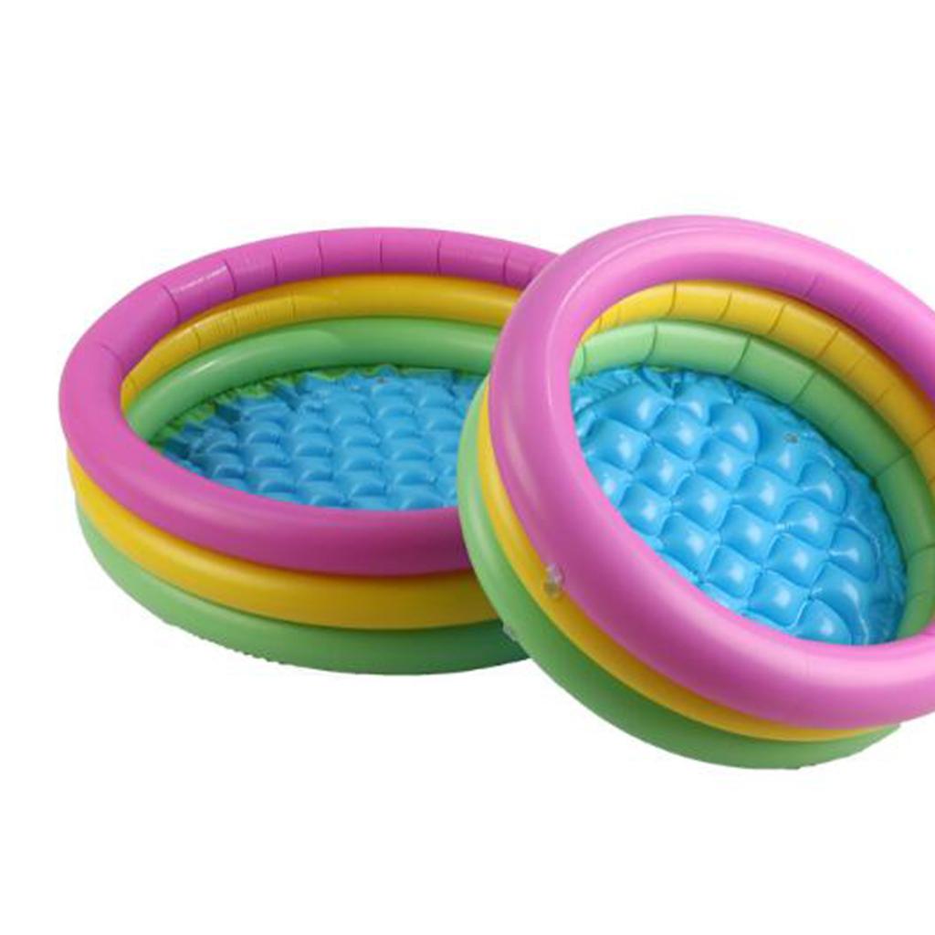 Inflatable Kid Swimming Padding Pool Garden Summer Crystal Bottom 60cm