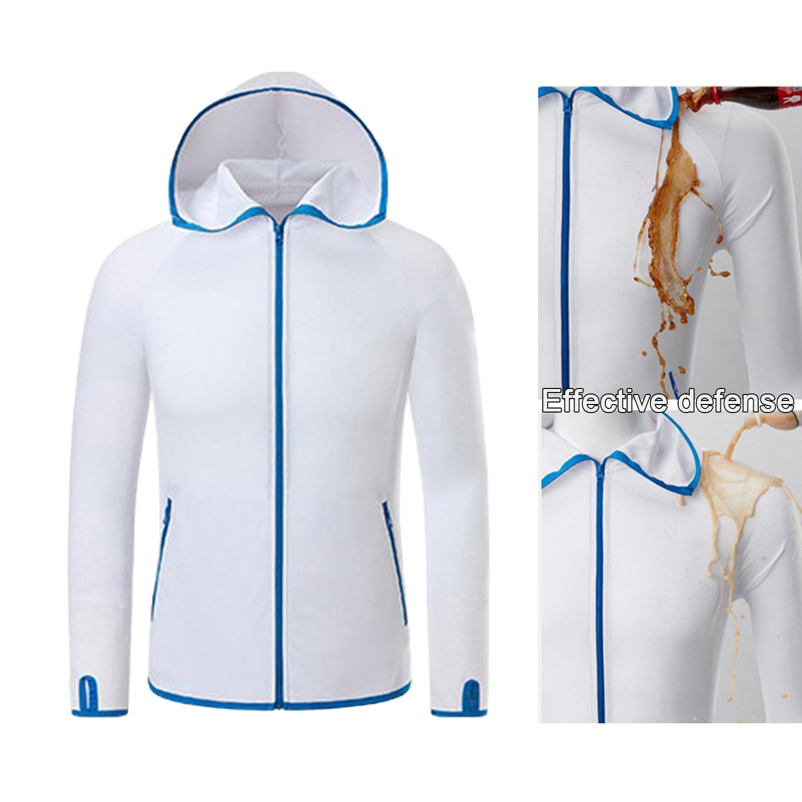 Fishing Clothing Long Sleeve Breathable Cycling Camping Anti-UV Clothes L White