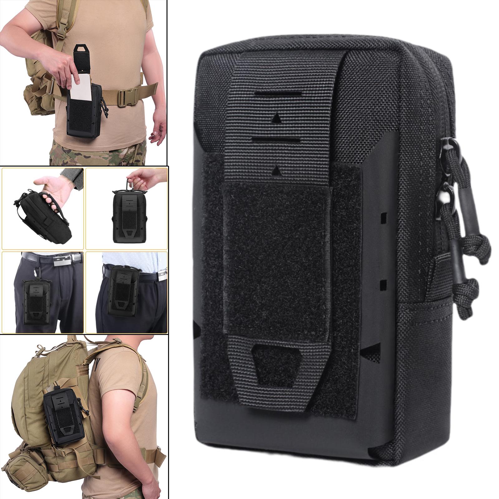 Tactical Molle Pouch Waist Bag Phone Pocket Hiking Camping Tools Bag Black