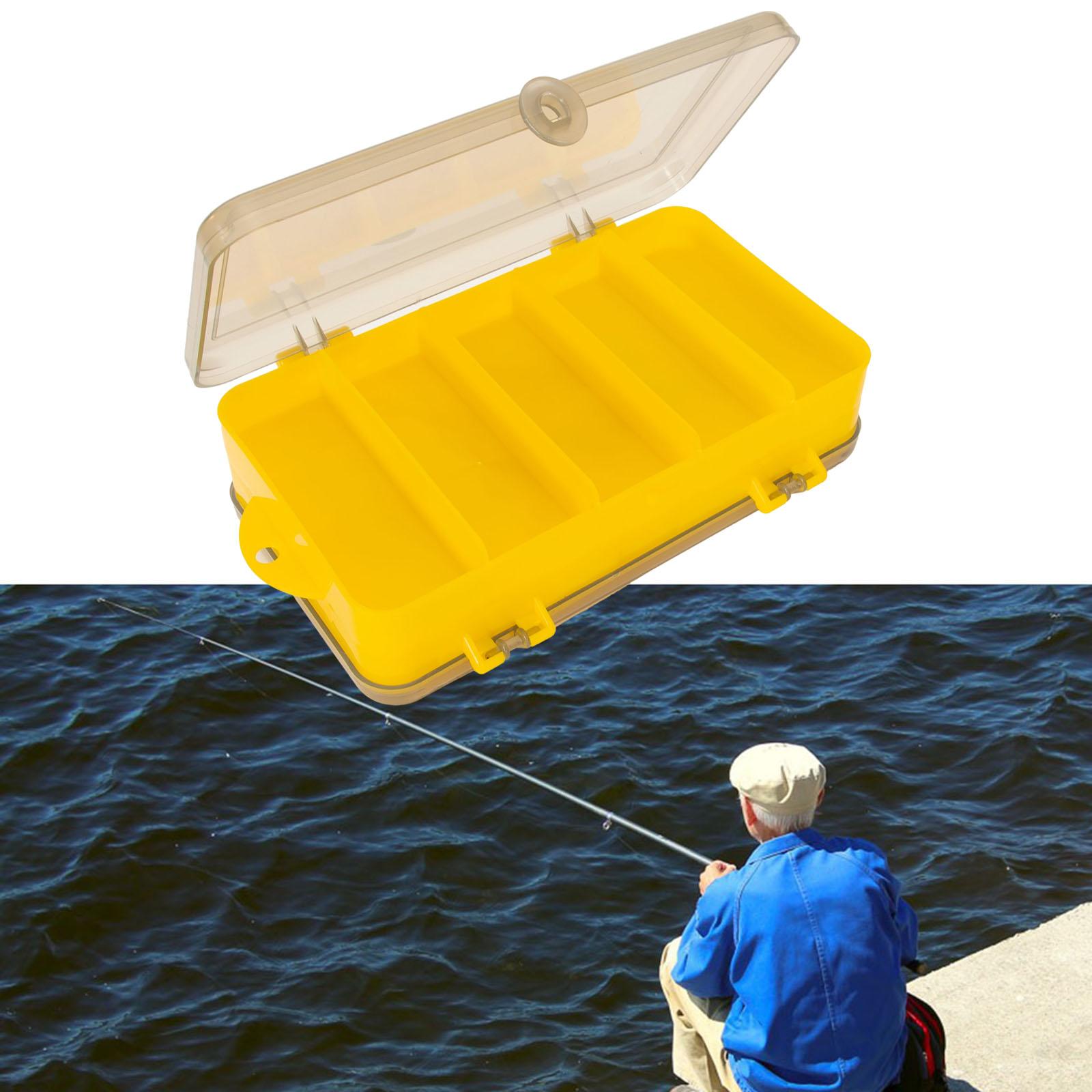 Fishing Tackle Box Double Sided Trays Container Equipment Accessories Tool Yellow 