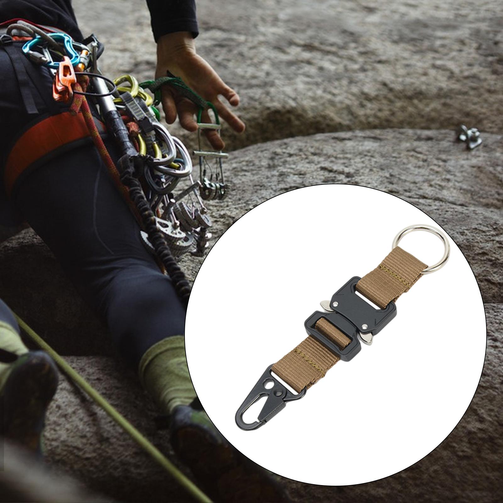 Quick Release Keychain Mountaineering Buckle for Women Men Traveling Fishing Khaki