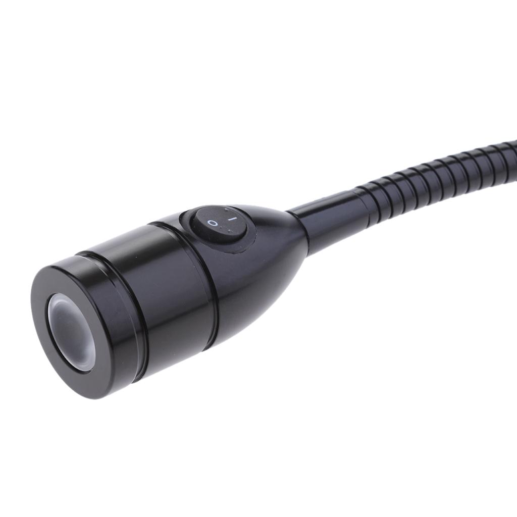 3x12V 3W Boat LED Reading Lights Adjustable Interior Desk Lamp Black