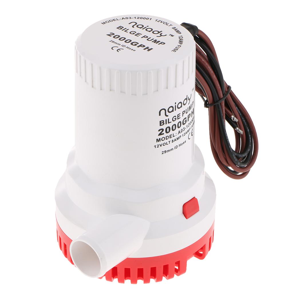 12VDC 2000GPH Submersible Bilge Pump For Marine Boat Electric RV