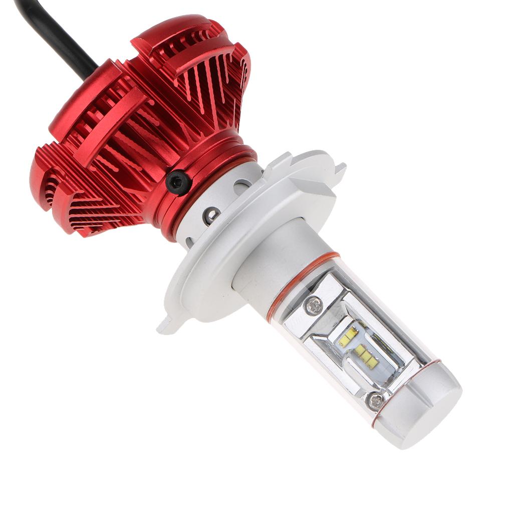 50W LED H4 6000LM Headlight Conversion Kit High Low Beam Bulb red