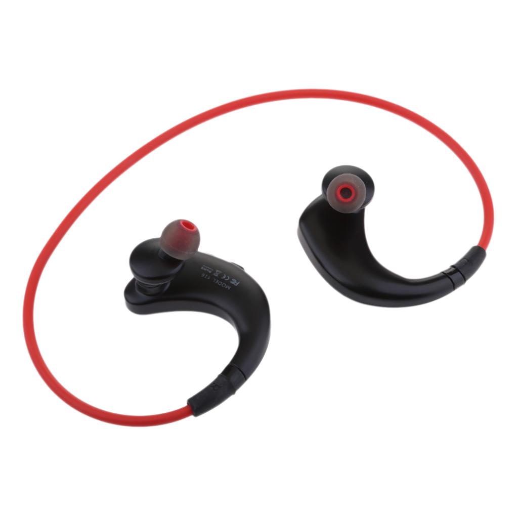 Waterproof Bluetooth Wireless Headphones Noise Cancelling For Sport red