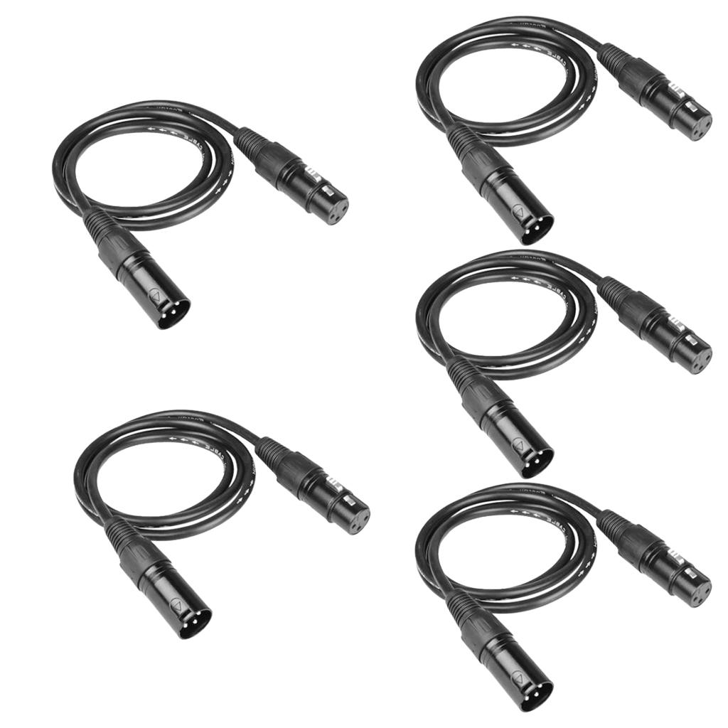 5 Pieces XLR Male To Female Microphone Cable