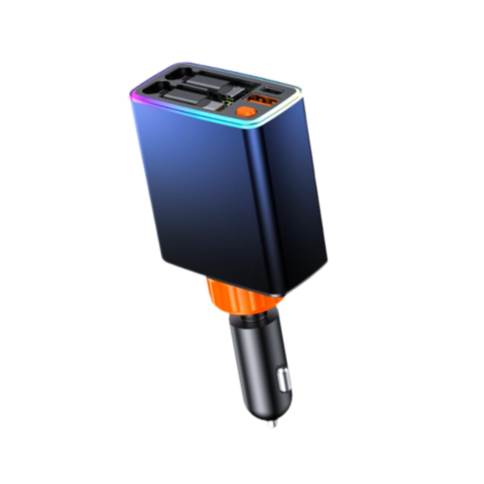 Car Charger Professional Practical High Performance Fast Charging with Light Blue