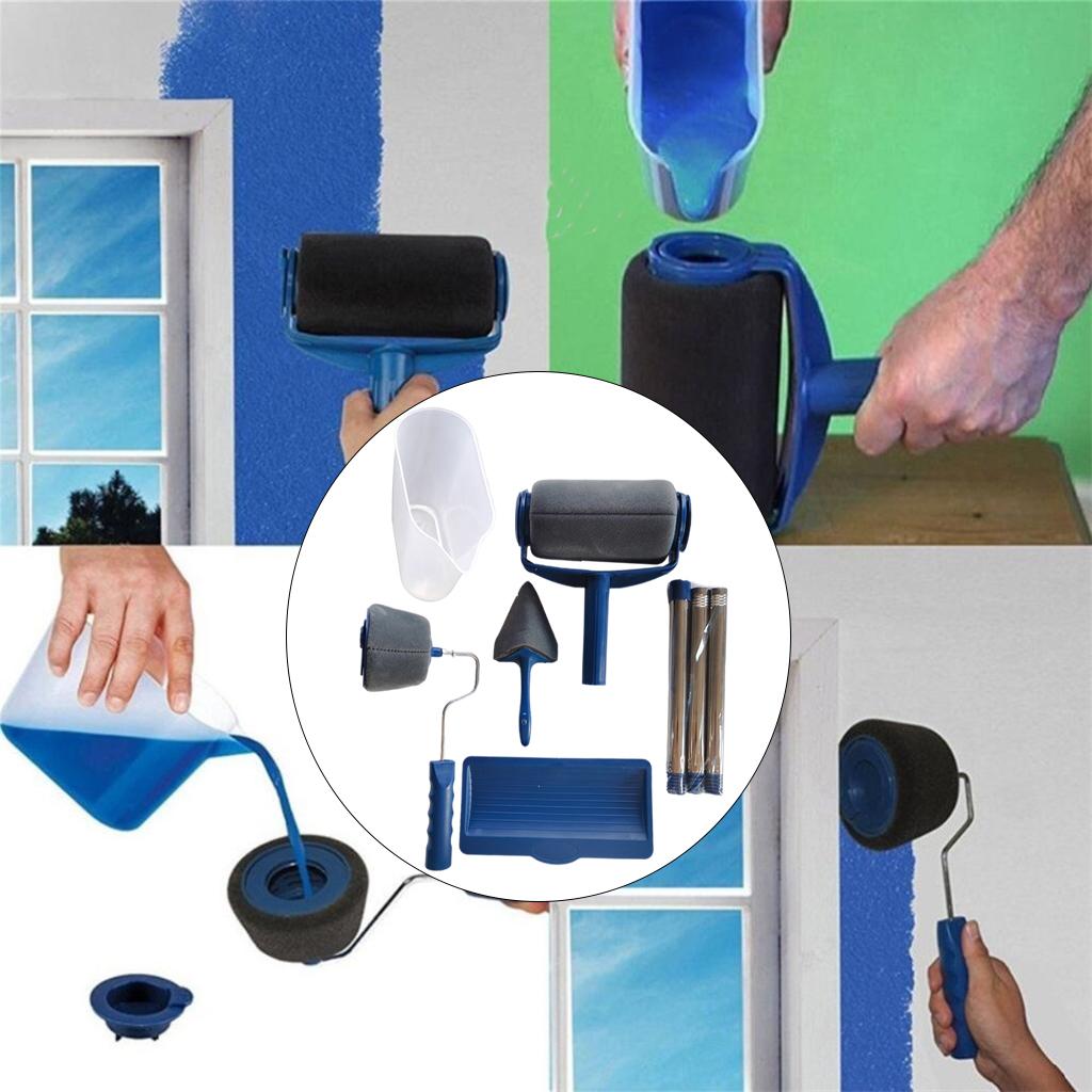 Paint Roller Kit Multifunctional Set Runner Paint Roller Brush 6Pcs