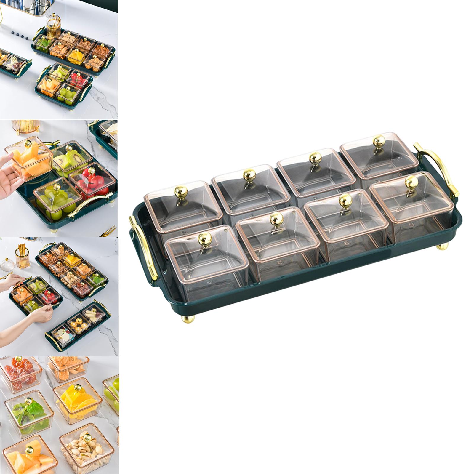 Condiment and Fruit Serving Tray Fruit Bowl Organizer Separable Divider 8 Compartment 