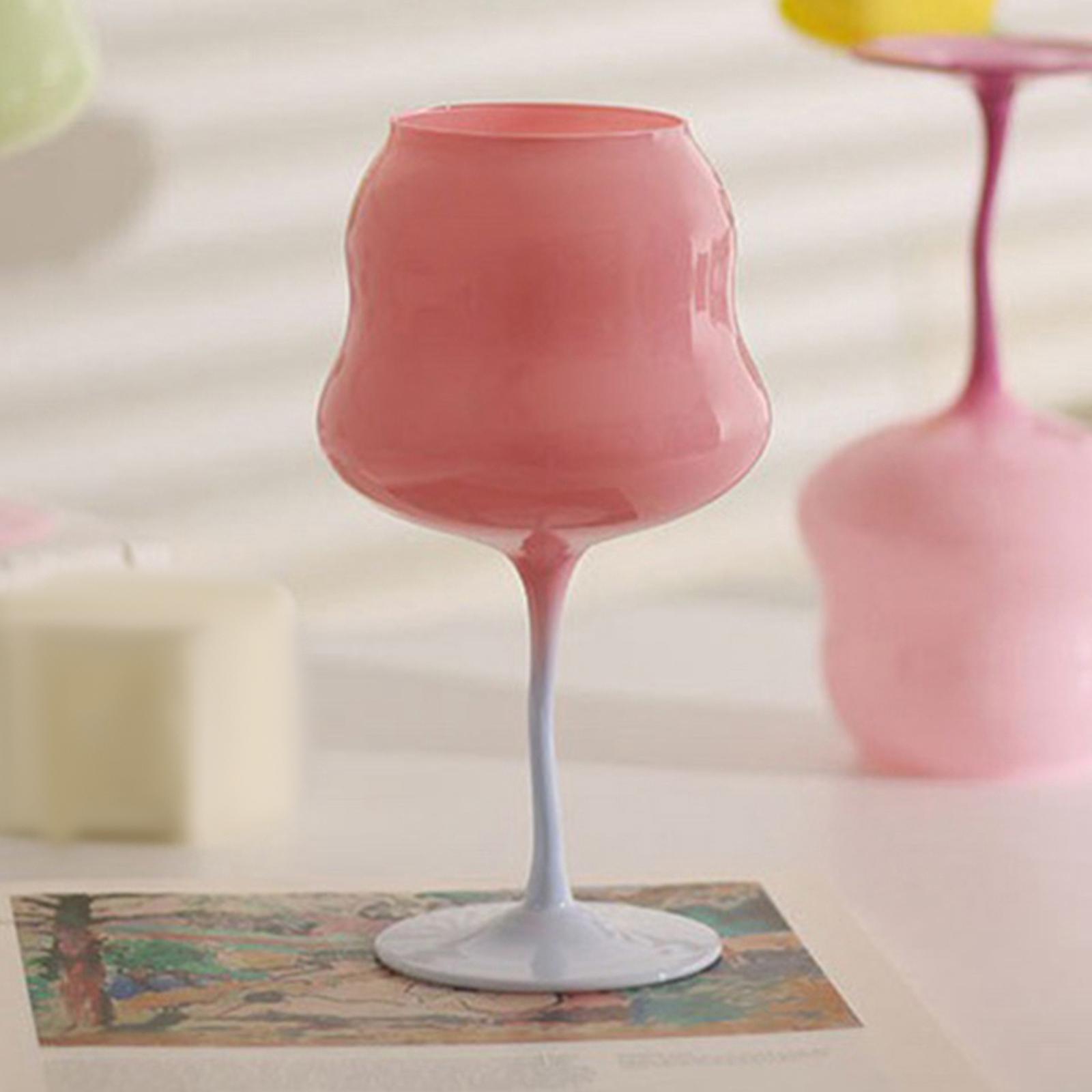 Creative Wine Glass 600ml Drinkware for Dinner Family Gatherings Anniversary Pink