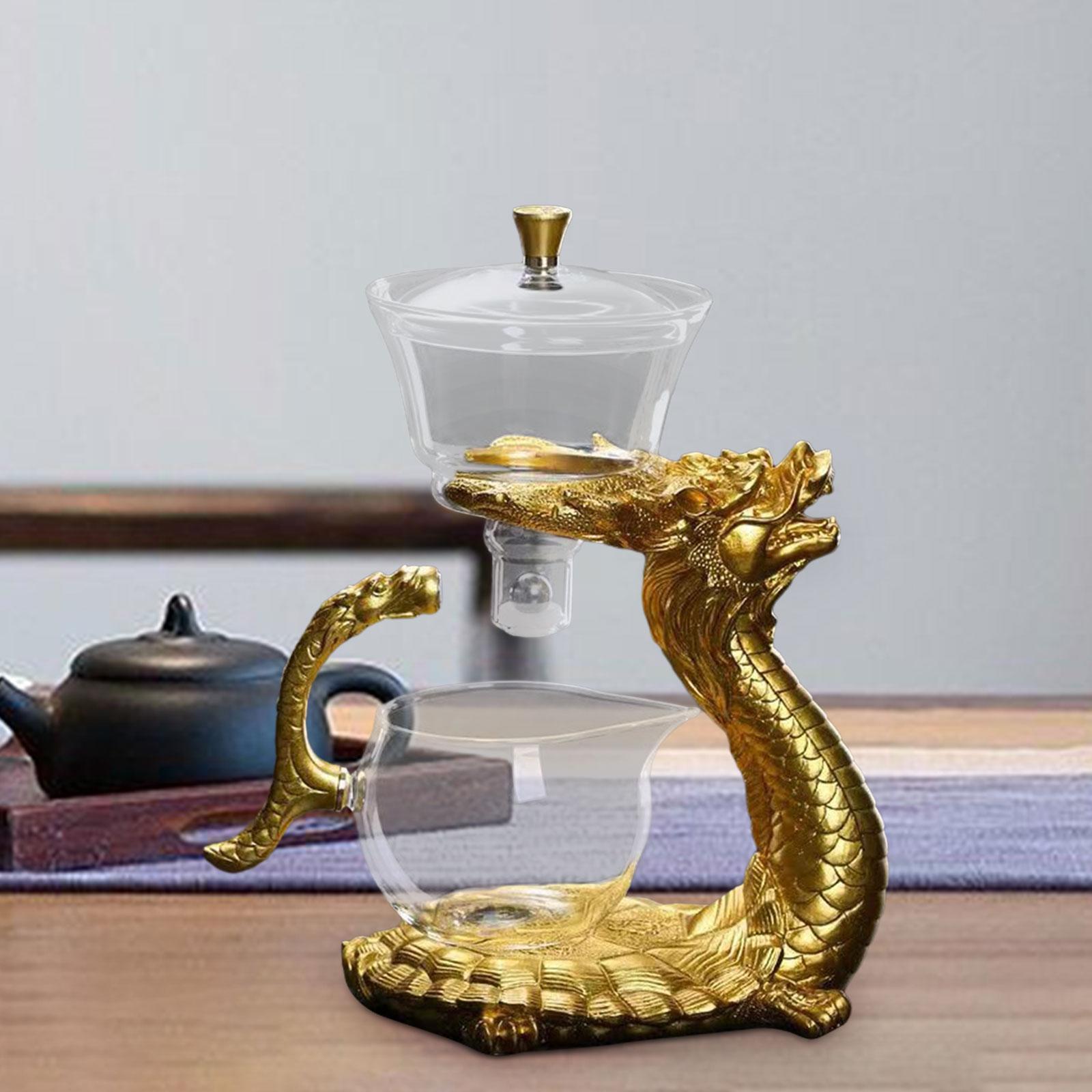 Creative Dragon Teapot Magnetic Diversion Rotating Cover Bowl for Home