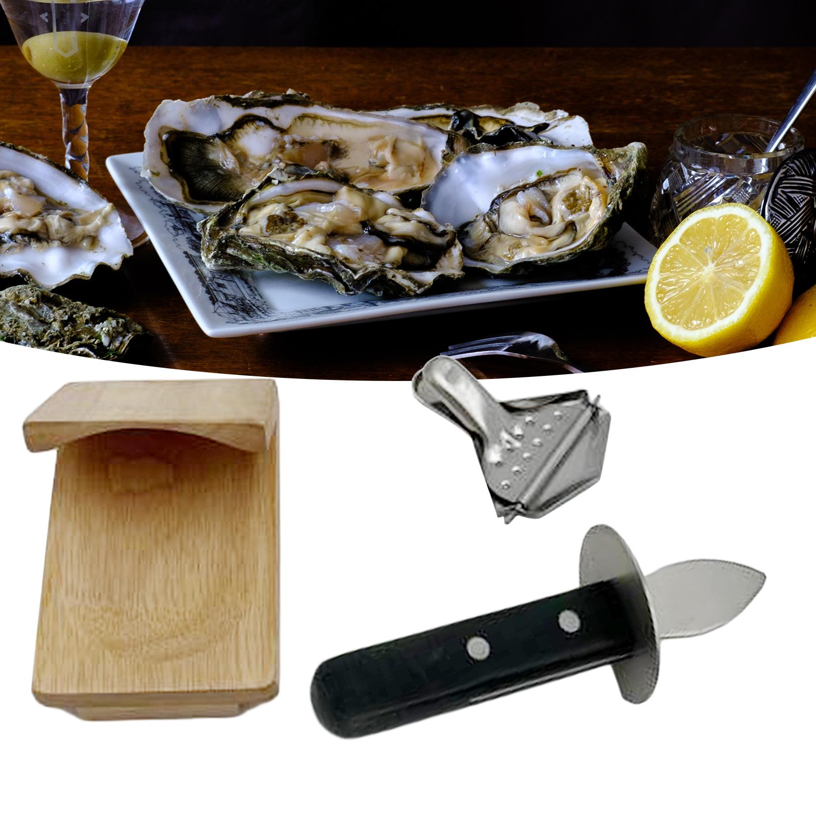 Oysters Shucking Knife Easily Wood Oysters Opening Clamp for Kitchen Gadgets