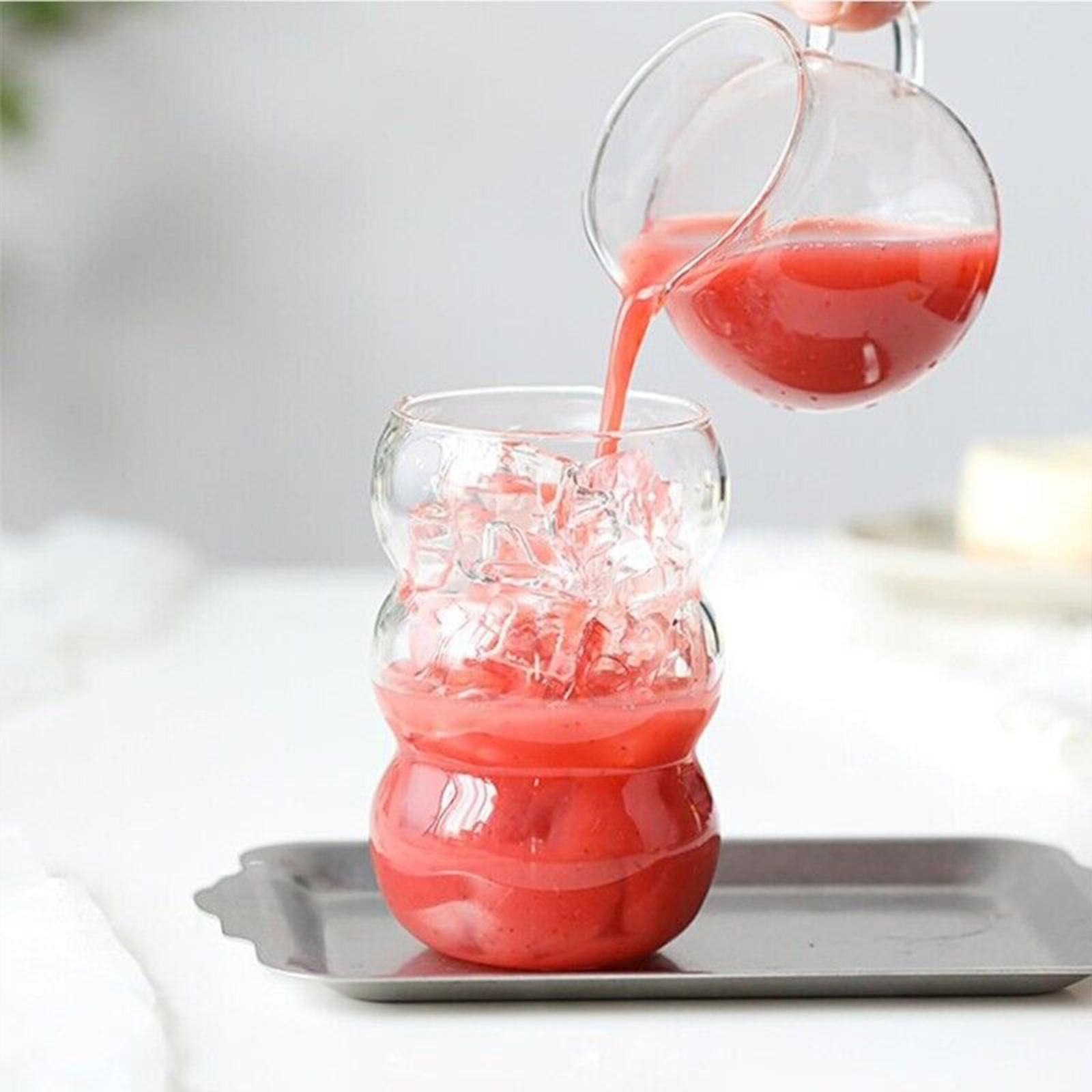 Ribbed Glass Cups Dinnerware Cocktail Glasses for Beverage Iced Coffee Juice