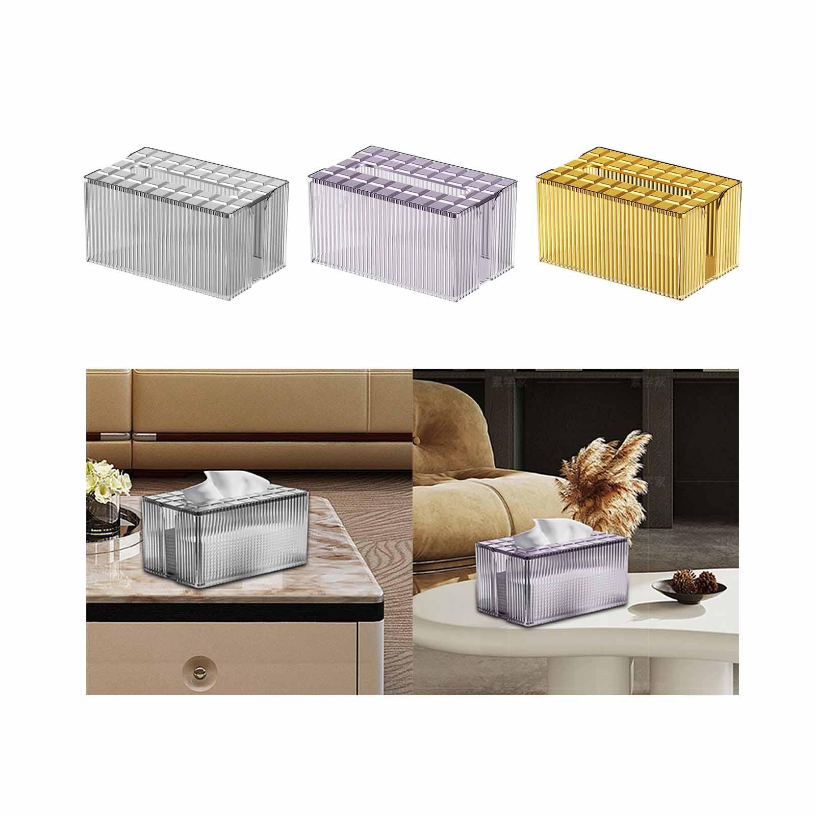 Tissue Box Holder Living Room Office Napkin Organizer Bathroom Tissue Holder Argent